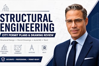 do structural engineering drawing, city permit plans, review city permit drawing