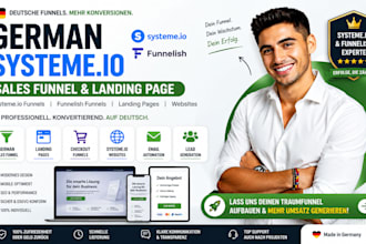 build german systeme io sales funnel, german landing page, funnelish funnel
