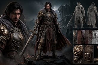 do 3d quality design, fantasy characters, props, dnd, and weapon models