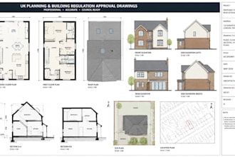 create UK planning building regulation approval drawings