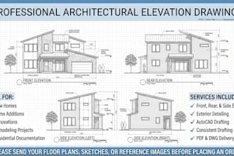 draw architectural elevations house exterior residential building facades