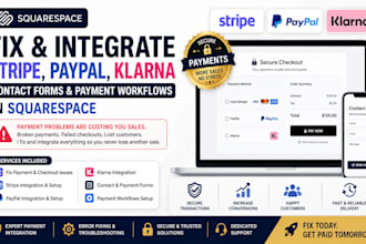 fix integrate stripe paypal klarna contact form payment workflows in squarespace