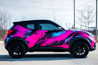 design professional car wrap, van wrap and vehicle wrap