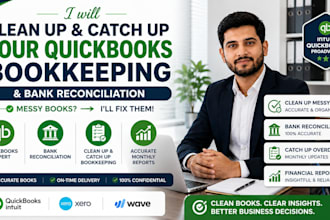 clean up and catch up your quickbooks bookkeeping and bank reconciliation