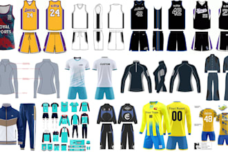 do custom tracksuits, hoodies, sports and fitness apparel mockups with tech pack
