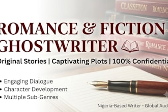 ghostwrite engaging fiction chapters or romance stories