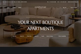 design wix hotel booking website guesthouse resort reservation vacation website