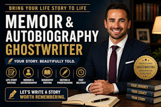 ghostwrite memoir autobiography life story book writer biography ebook author