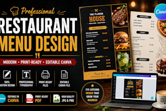 design professional restaurant menus in canva