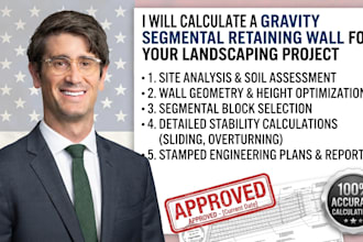 calculate a gravity segmental retaining wall for your landscaping project
