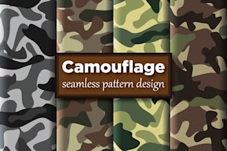create digital custom seamless vector camouflage pattern design for you