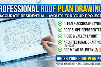 draw roof plan residential roofing layout autocad architectural drafting