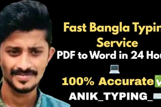 do bangla to english typing and pdf to word fast and accurately