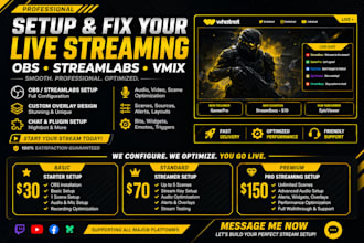 professionally setup obs studio for streaming, recording and virtual events