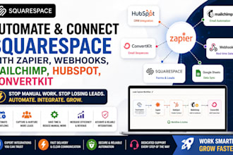 automate connect squarespace with zapier webhooks mailchimp hubspot convertkit