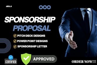 design sponsorship proposal, grant funding, power point, pitch deck presentation
