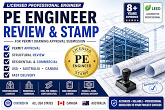 offer pe engineer review and stamp for drawing approval submission