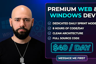 design your website or windows app using a dedicated daily sprint model