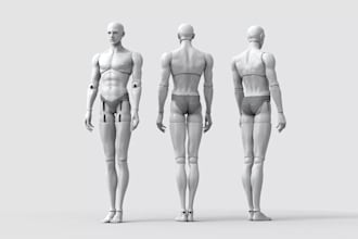 sculpt 3d character model, articulated bjd doll, flexi dragon toy, for 3dpriting