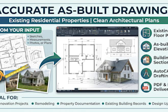 create as built drawings existing floor plan residential autocad drafting