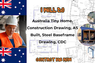 do australia tiny home construction drawing as built steel baseframe drawing cdc