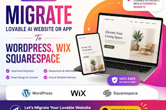 migrate lovable ai website, app to wordpress wix squarespace