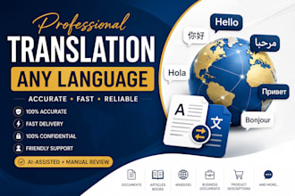 translate english to any language accurately and manual review