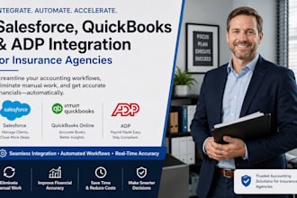 merge salesforce,quickbooks,adp to automate insurance agency accounting workflow