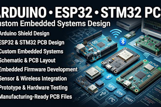 design arduino shield, esp32, stm32 custom pcb and embedded systems