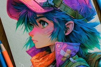 drawing anime artwork illustration