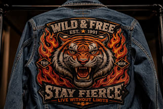 do jacket back embroidery digitizing for large complex logo