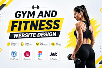 design professional gym, yoga or fitness wordpress website