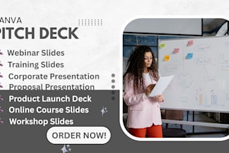 design business investor pitch sales deck webinar training conference slides