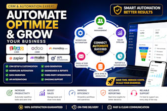 design zoho CRM, odoo,mobile, monday com, zapier automation and API integrations