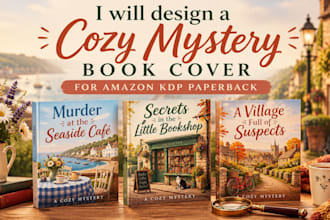 design a cozy mystery book cover for amazon KDP paperback