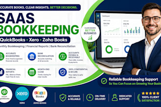 do saas bookkeeping in quickbooks xero zoho books with monthly financial reports
