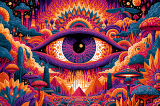 draw colorful psychedelic trippy illustrations