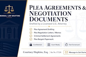 draft comprehensive plea bargain paperwork