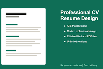 design a professional ats friendly resume and CV