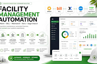 automate emaint, bill, maintainx, xero, and sage intacct for facility management
