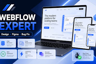 design develop webflow website fix webflow bugs figma to webflow webflow expert