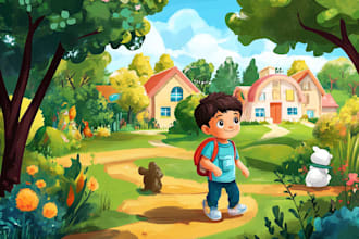 custom children story book illustration