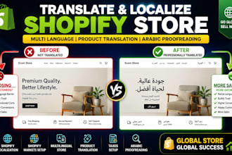 translate shopify store product translation multi language arabic proofreading