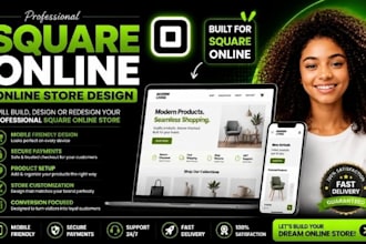 design square website, build square online store and customize square website