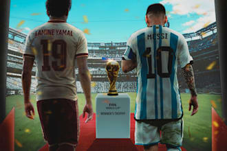 do a modern and creative footballers design or matchady poster