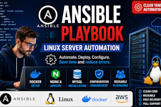 create ansible playbook for linux server automation and deployment