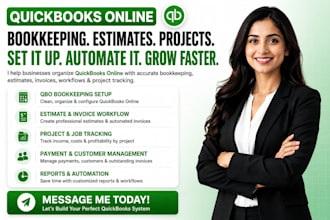 setup quickbooks bookkeeping qbo estimate invoice workflow project tracking