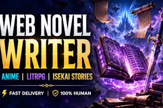write web novel chapters in anime and litrpg style