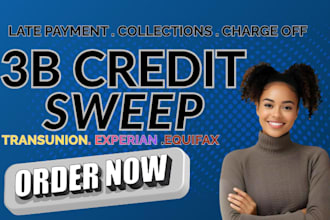 perform credit sweep for collections, charge offs and inquiries in 24hrs