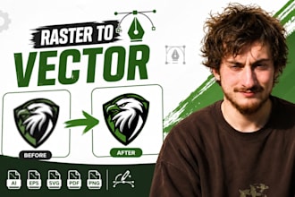 raster to vector logo, image vector tracing, svg ai eps high resolution image